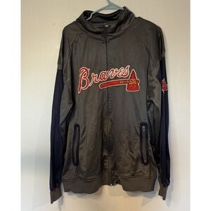 Majestic ATLANTA BRAVES Men's Baseball Full Zip Jacket Size 2XT